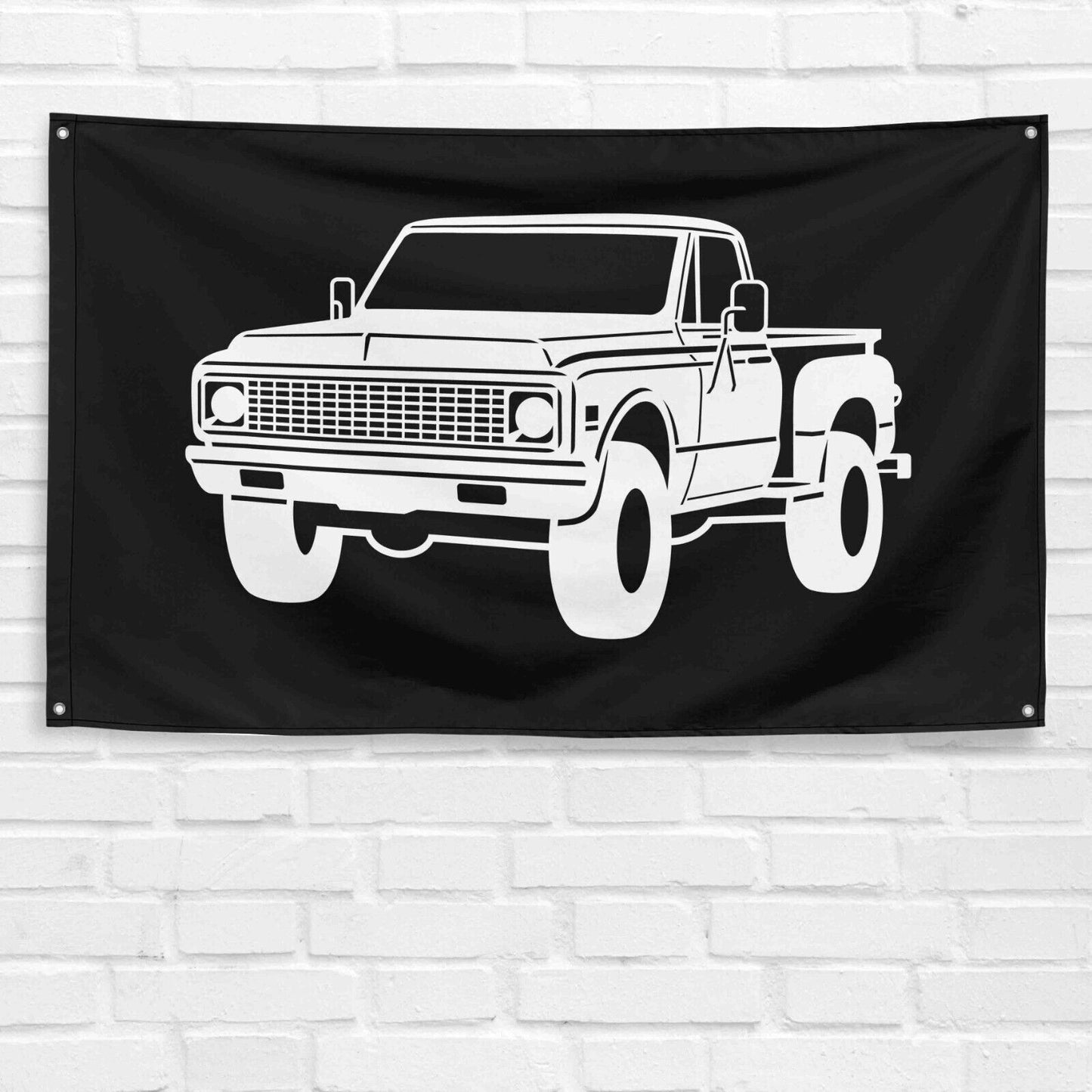 For Chevy K10 Truck Enthusiast 3x5 ft Flag Grandpa Dad Son Birthday Gift Man Cave Garage Wall Decor Banner