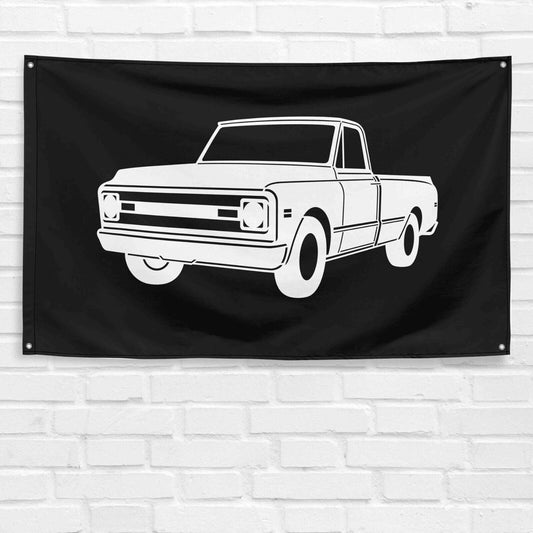 For C10 Truck Enthusiast 3x5 ft Flag Grandpa Dad Son Birthday Gift Man Cave Garage Wall Decor Banner