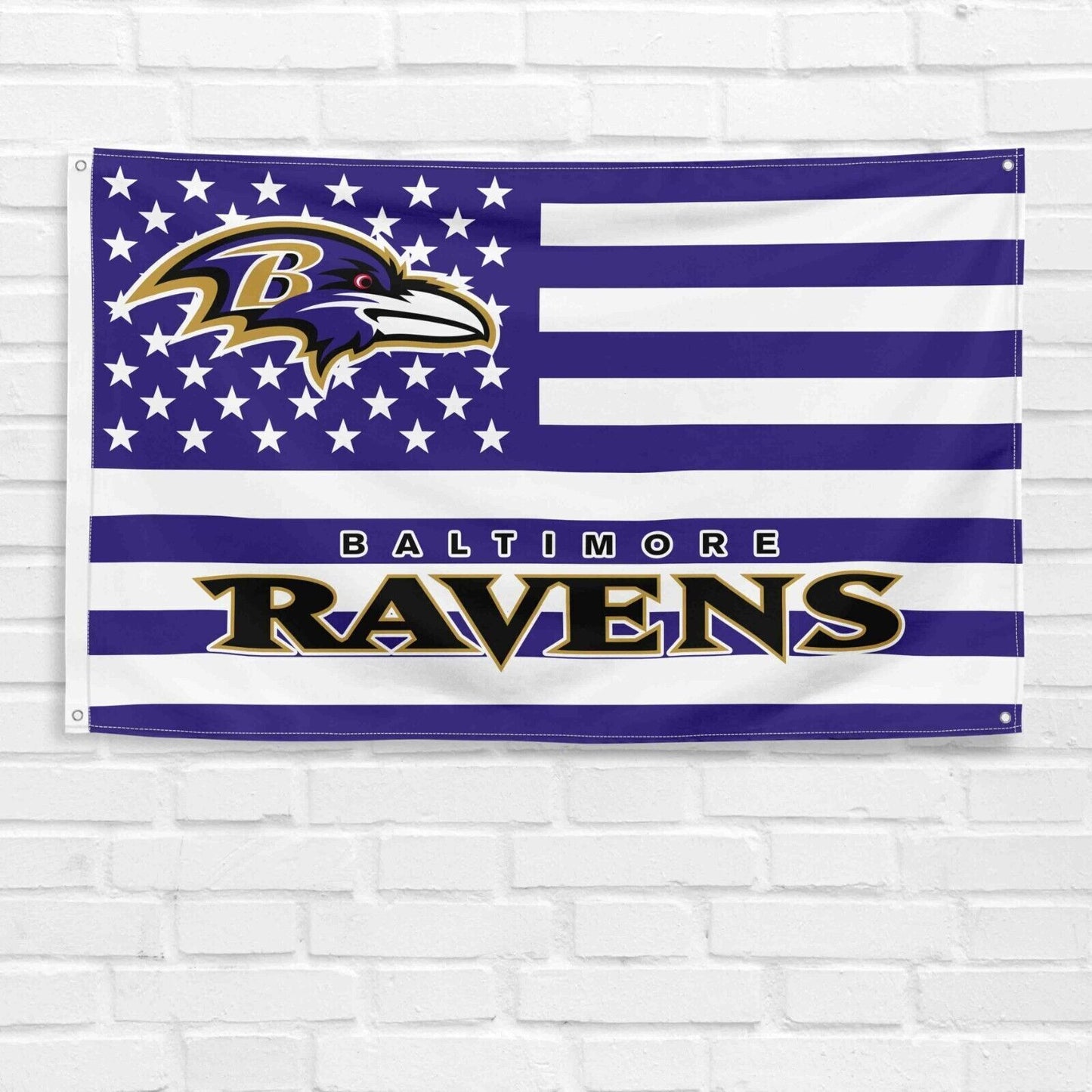 For Baltimore Ravens Football Fans 3x5 ft American Flag NFL Gift Banner