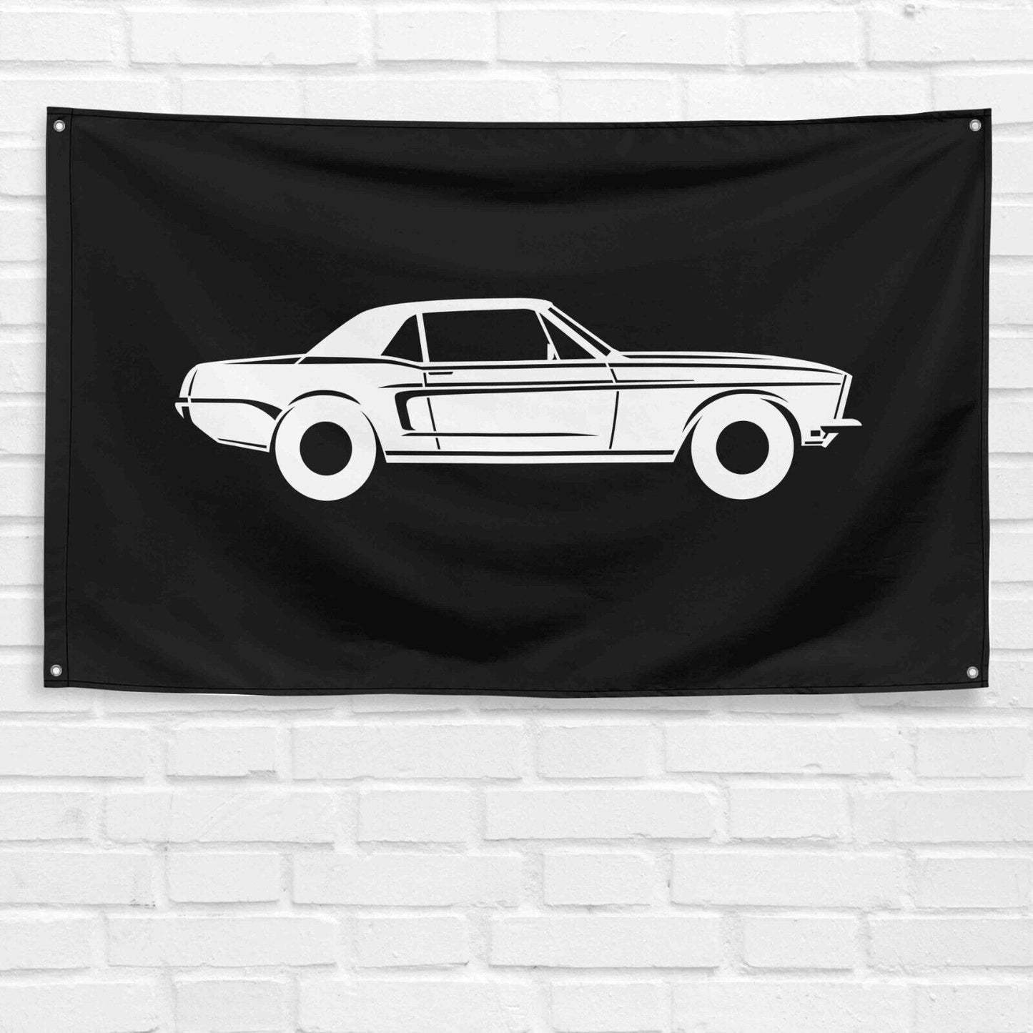 For Mustang Muscle Car Enthusiast 3x5 ft Flag Grandpa Dad Son Birthday Gift Man Cave Garage Wall Decor Banner