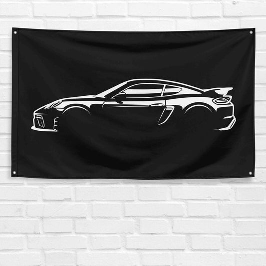 For 718 Cayman GT4 Car Enthusiast 3x5 ft Flag Grandpa Dad Son Birthday Gift Man Cave Garage Wall Decor Banner