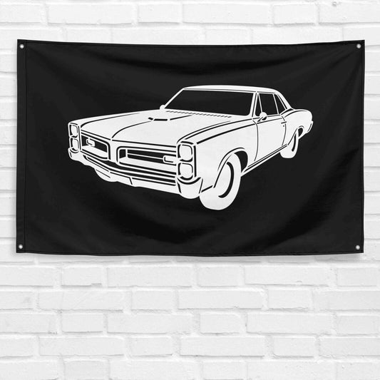 For GTO 1966 Car Enthusiast 3x5 ft Flag Grandpa Dad Son Birthday Gift Man Cave Garage Wall Decor Banner