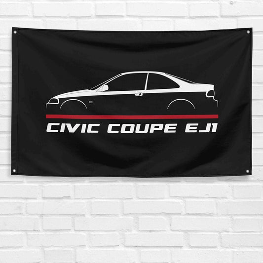 For Civic Coupe EJ1 1991-1995 Car Enthusiast 3x5 ft Flag Grandpa Dad Son Birthday Gift Man Cave Garage Wall Decor Banner