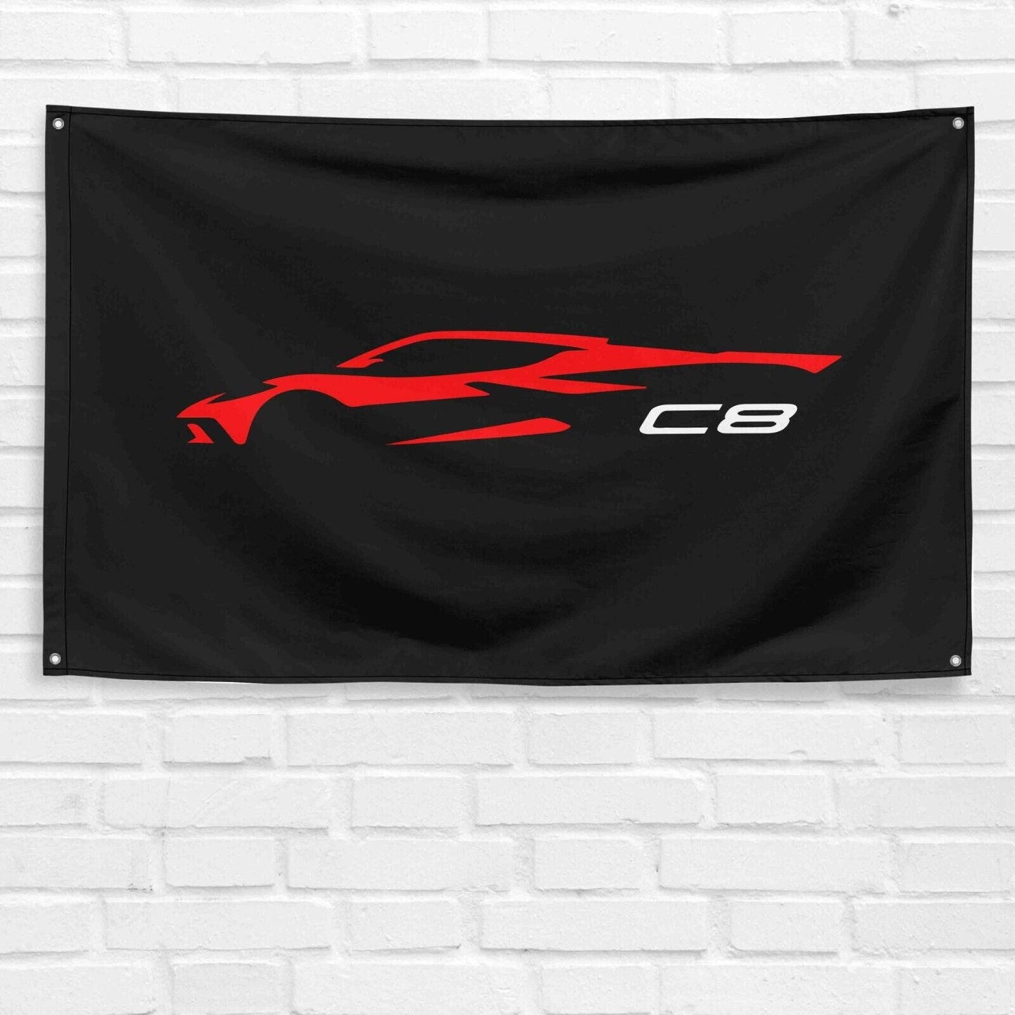 For Corvette C8 Car Enthusiast 3x5 ft Flag Grandpa Dad Son Birthday Gift Man Cave Garage Wall Decor Banner