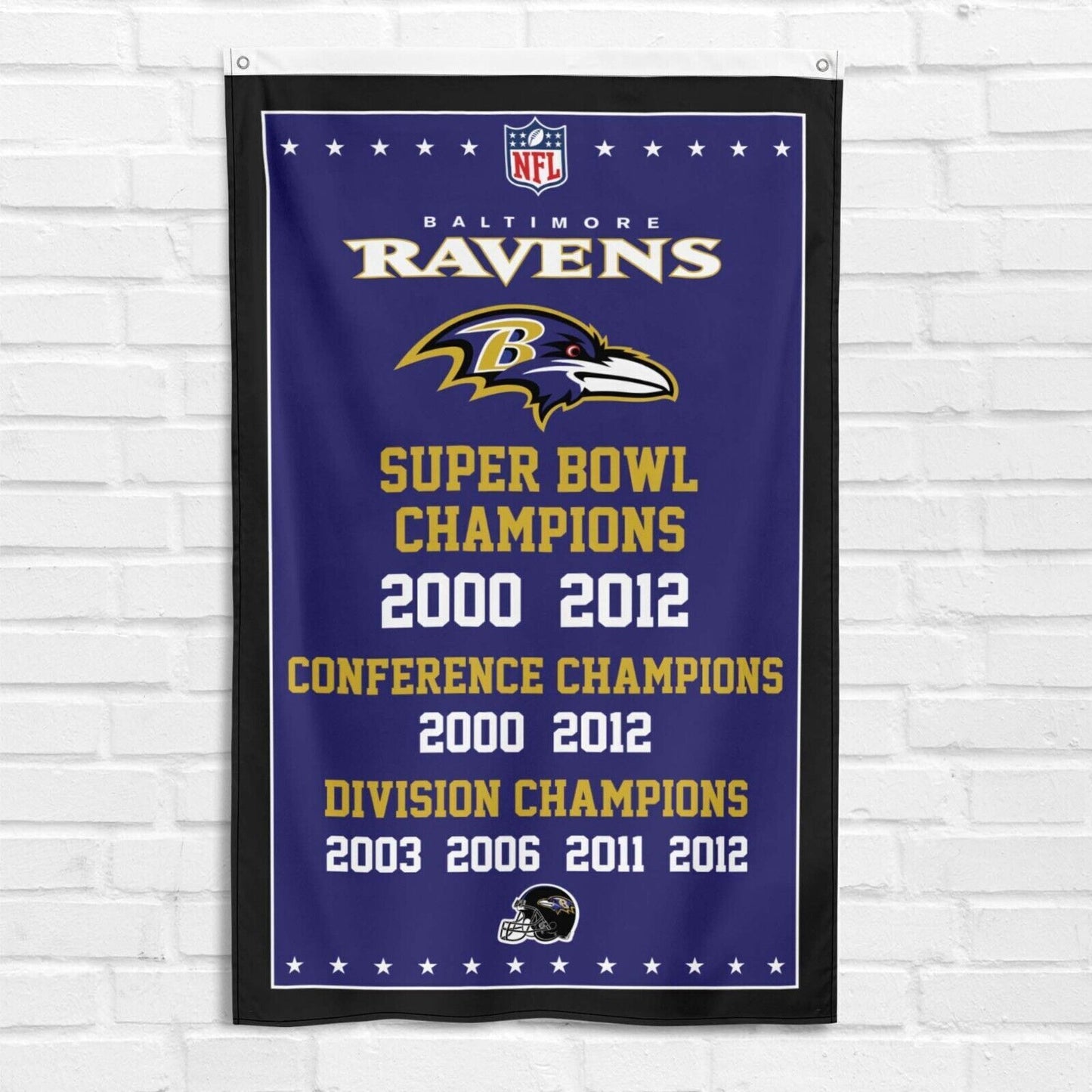 For Baltimore Ravens 3x5 ft Banner Football NFL Super Bowl Champions Flag