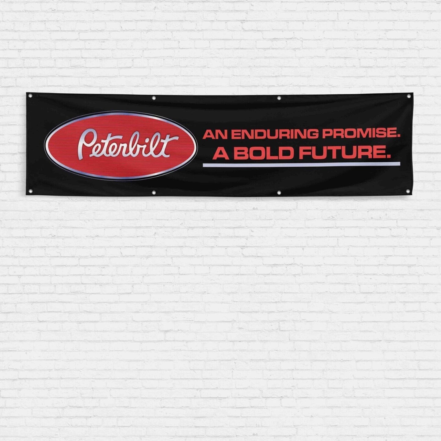 For Peterbilt Trucks Enthusiast 2x8 ft Flag Semi Truck Trucker Garage Banner