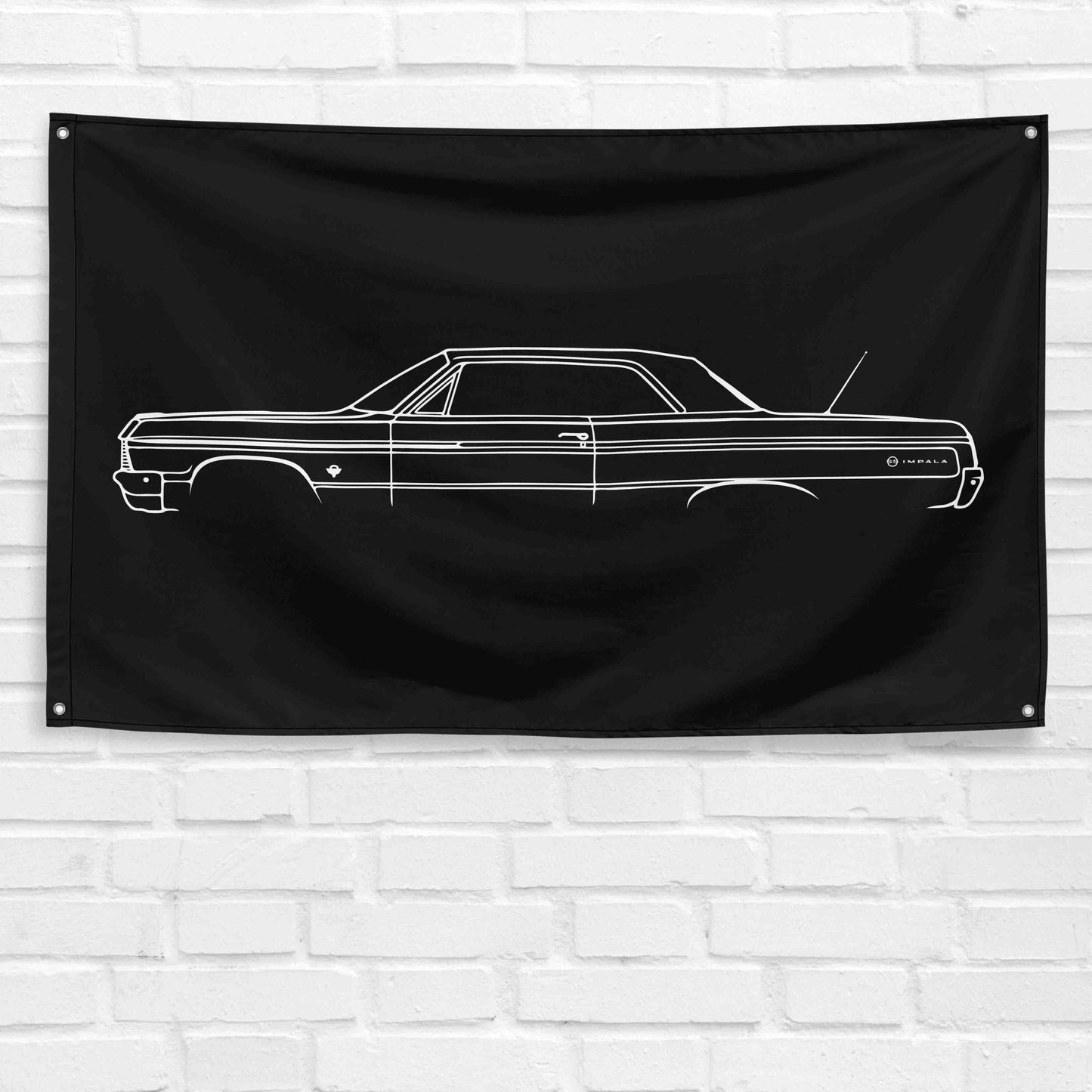 For Impala 1964 Car Enthusiast 3x5 ft Flag Grandpa Dad Son Birthday Gift Man Cave Garage Wall Decor Banner