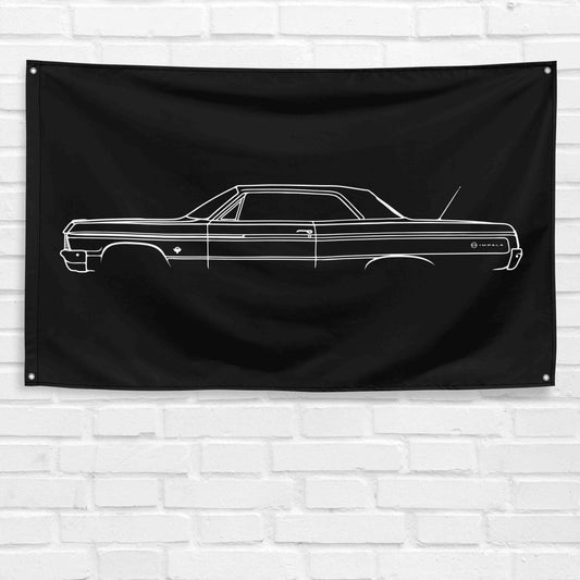 For Impala 1964 Car Enthusiast 3x5 ft Flag Grandpa Dad Son Birthday Gift Man Cave Garage Wall Decor Banner