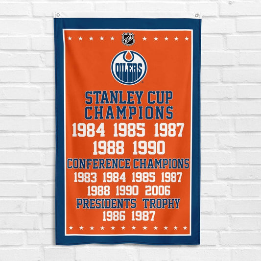 For Edmonton Oilers 3x5 ft Banner NHL Stanley Cup Conference Champions Flag