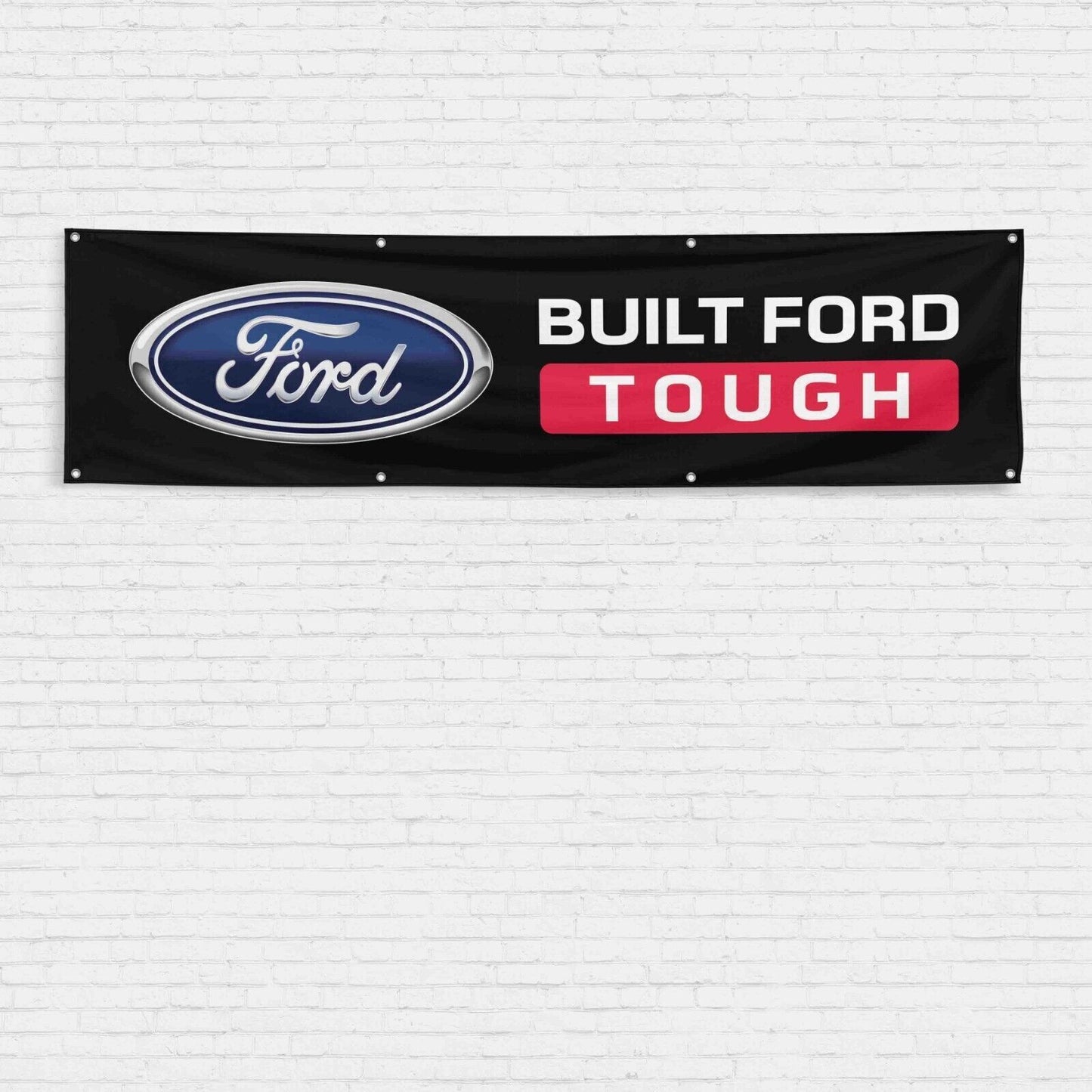 For Ford Car Truck Enthusiast 2x8 ft Flag Built Ford Tough Shelby Cobra Banner