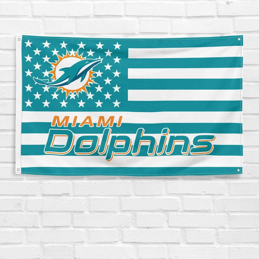 For Miami Dolphins Football Fans 3x5 ft American Flag NFL Gift Banner