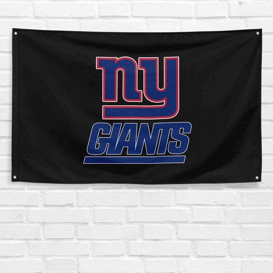 For New York Giants Football Fans 3x5 ft Black Flag NFL Gift Banner