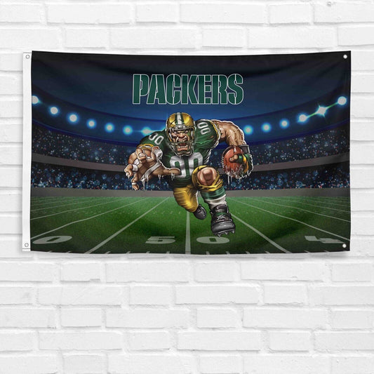 For Green Bay Packers Football Fans 3x5 ft Mascot Flag NFL Gift Banner