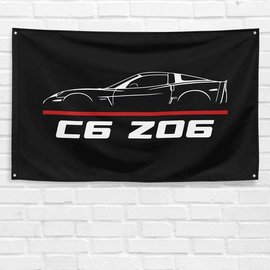 For Corvette C6 Z06 Car Enthusiast 3x5 ft Flag Grandpa Dad Son Birthday Gift Man Cave Garage Wall Decor Banner