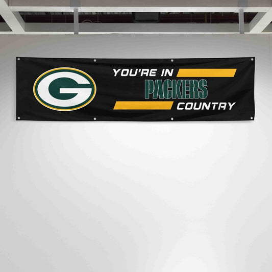 For Green Bay Packers Football Fans 2x8 ft Flag You Are In Country Gift Banner