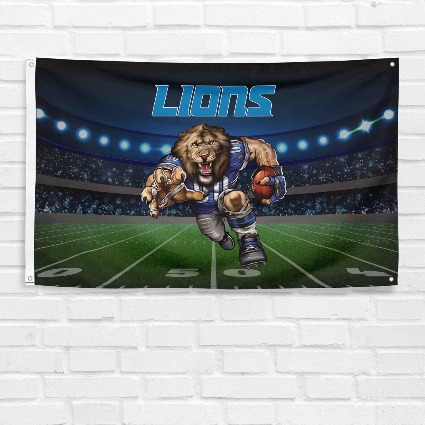 For Detroit Lions Football Fans 3x5 ft Mascot Flag NFL Gift Banner