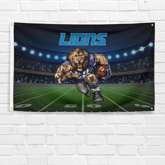 For Detroit Lions Football Fans 3x5 ft Mascot Flag NFL Gift Banner