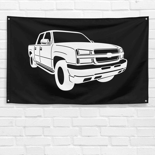 For Chevy Silverado 1500 Truck Enthusiast 3x5 ft Flag Grandpa Dad Son Birthday Gift Man Cave Garage Wall Decor Banner