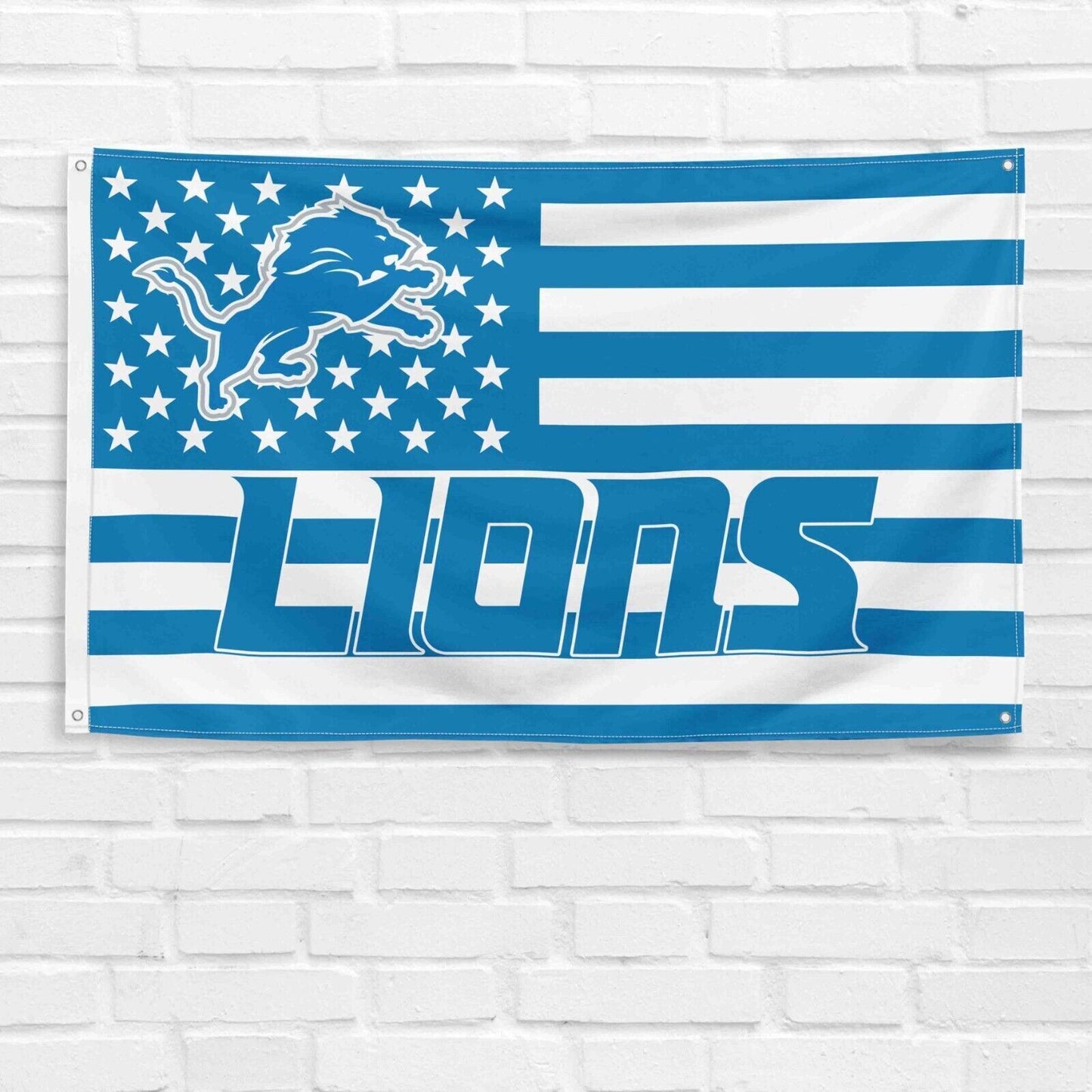 For Detroit Lions Football Fans 3x5 ft American Flag NFL Gift Banner