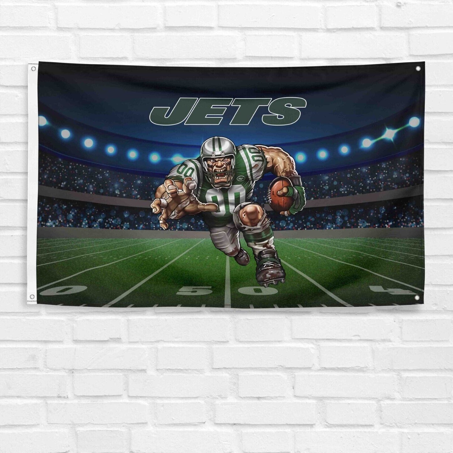 For New York Jets Football Fans 3x5 ft Mascot Flag NFL Gift Banner