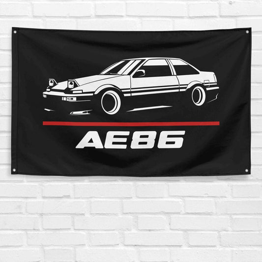 For AE86 Car Enthusiast 3x5 ft Flag Grandpa Dad Son Birthday Gift Man Cave Garage Wall Decor Banner