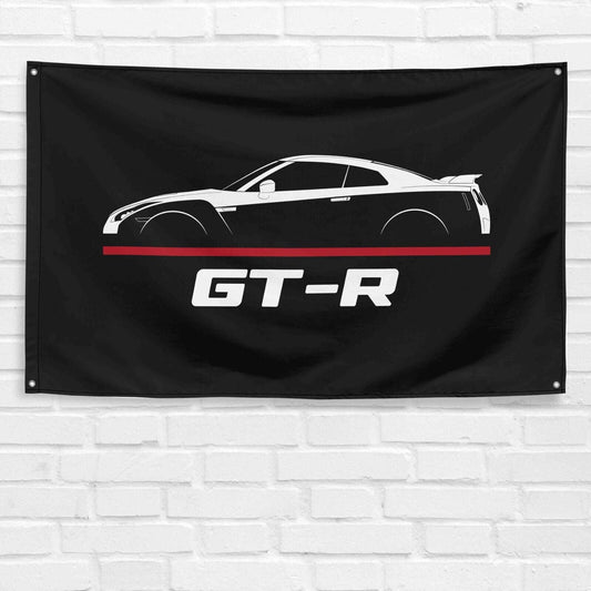 For GT-R 2007-2012 Car Enthusiast 3x5 ft Flag Grandpa Dad Son Birthday Gift Man Cave Garage Wall Decor Banner