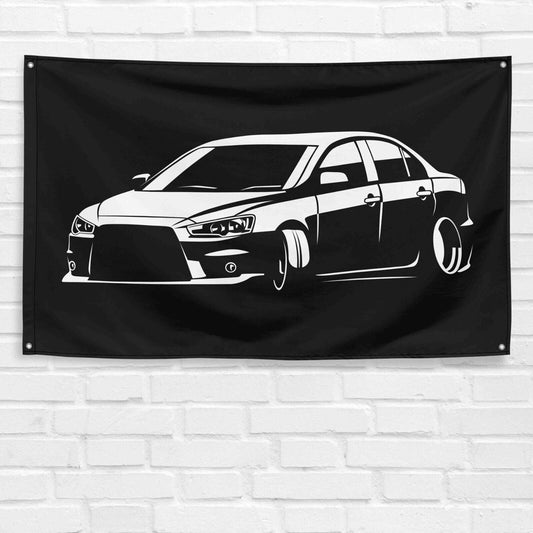 For Lancer Evolution 2010 Car Enthusiast 3x5 ft Flag Grandpa Dad Son Birthday Gift Man Cave Garage Wall Decor Banner