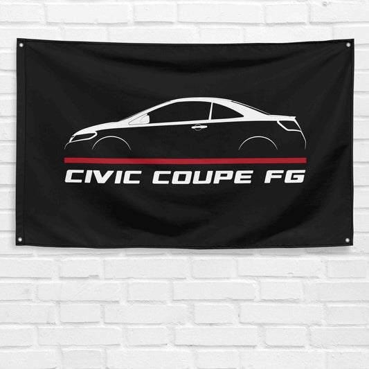 For Civic Coupe FG 2005-2010 Car Enthusiast 3x5 ft Flag Grandpa Dad Son Birthday Gift Man Cave Garage Wall Decor Banner