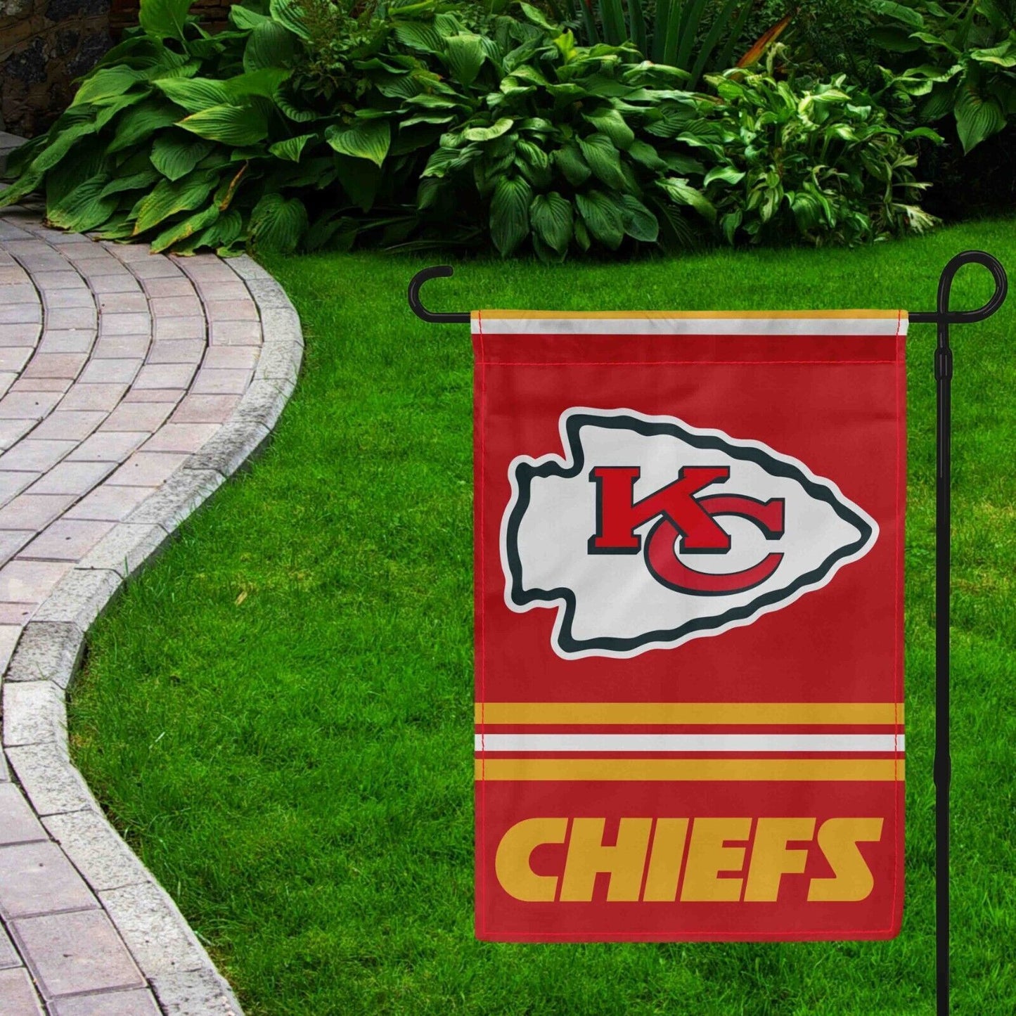 For Kansas City Chiefs Football Fans 12x18 Garden Flag Double Sided Yard Banner