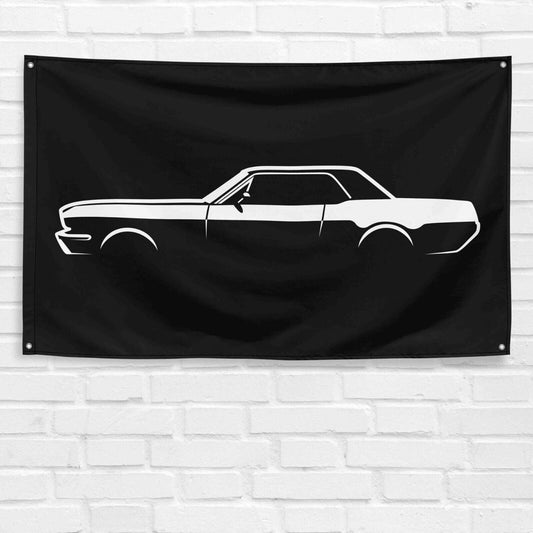 For Mustang Coupe 1965 Enthusiast 3x5 ft Flag Grandpa Dad Son Birthday Gift Man Cave Garage Wall Decor Banner