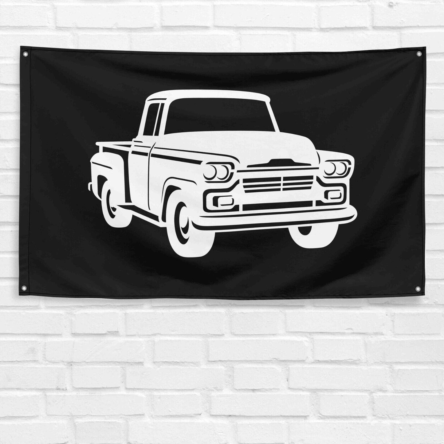 For Chevy Apache 1959 Truck Enthusiast 3x5 ft Flag Grandpa Dad Son Birthday Gift Man Cave Garage Wall Decor Banner