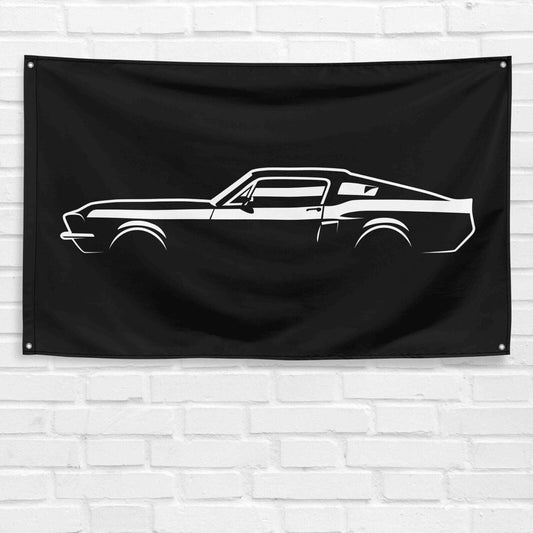 For Mustang Shelby GT500KR 1968 Car Enthusiast 3x5 ft Flag Grandpa Dad Son Birthday Gift Man Cave Garage Wall Decor Banner