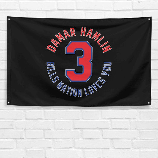 For Buffalo Bills Fans 3x5 ft Flag Damar Hamlin NFL Football Champ Gift Banner