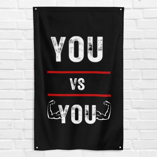 You vs You 3x5 ft Gym Flag Fitness Body Building Weightlifting Muscle Workout Crossfit Exercise Motivation Quote Banner