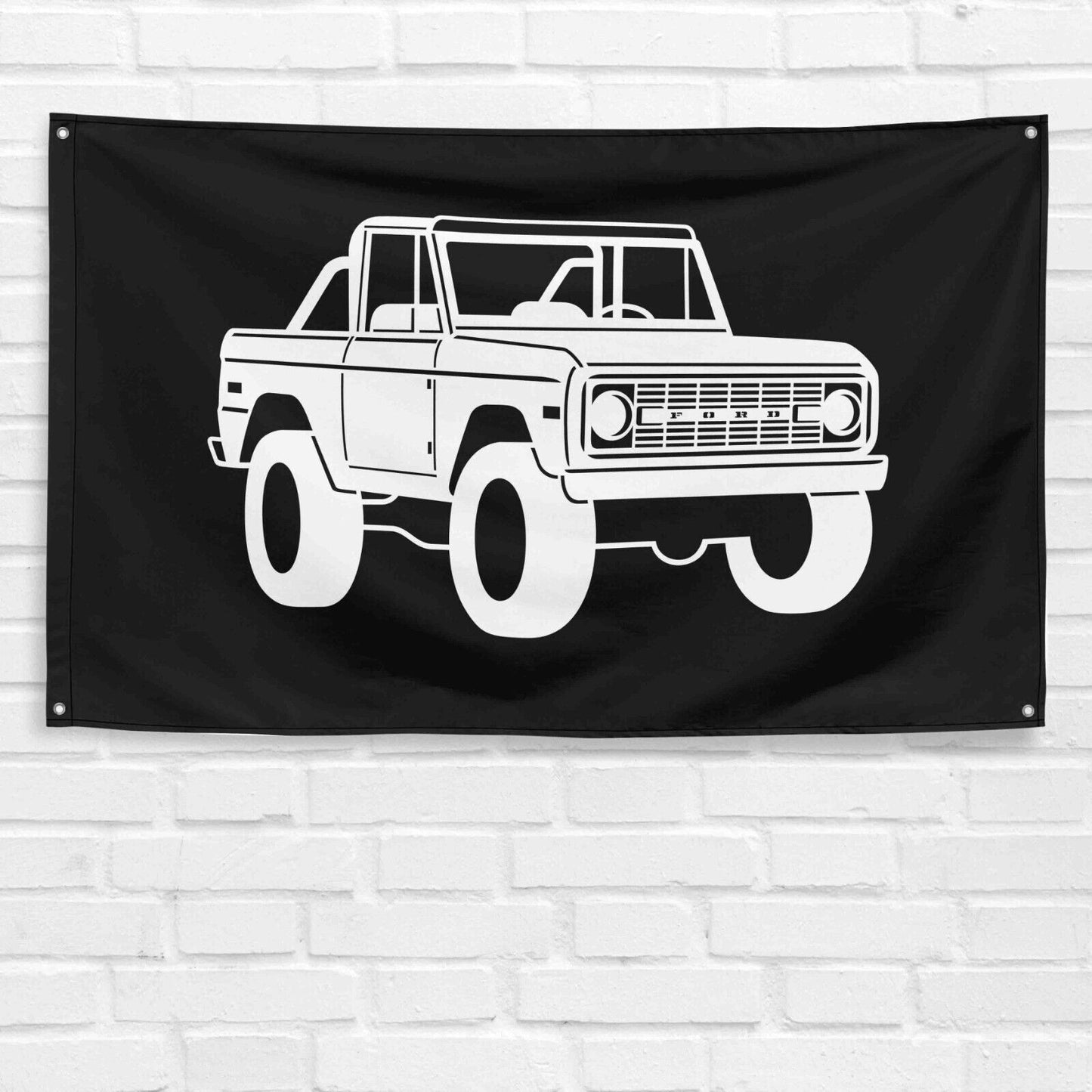 For Bronco 1976 Car Enthusiast 3x5 ft Flag Grandpa Dad Son Birthday Gift Man Cave Garage Wall Decor Banner