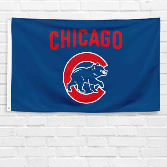 For Chicago Cubs Bear Fans 3x5 ft Flag MLB Baseball Man Cave Banner