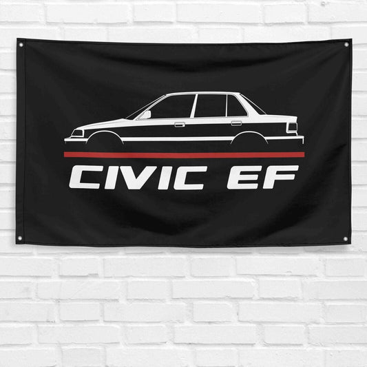 For Civic EF 1988-1991 Car Enthusiast 3x5 ft Flag Grandpa Dad Son Birthday Gift Man Cave Garage Wall Decor Banner