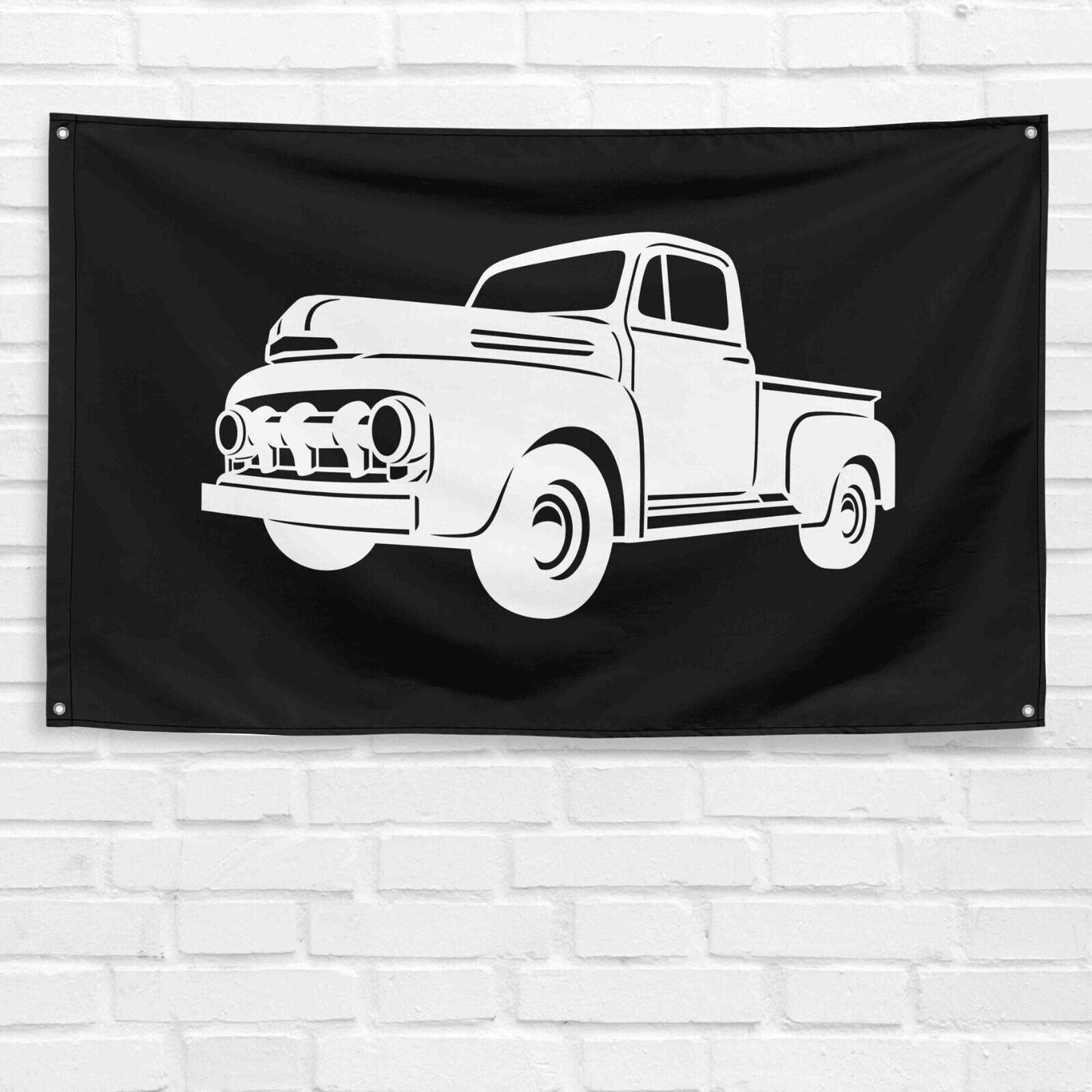 For F-100 1952 Truck Enthusiast 3x5 ft Flag Grandpa Dad Son Birthday Gift Man Cave Garage Wall Decor Banner