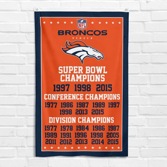 For Denver Broncos Fans 3x5 ft Flag NFL Football Super Bowl Champions Banner