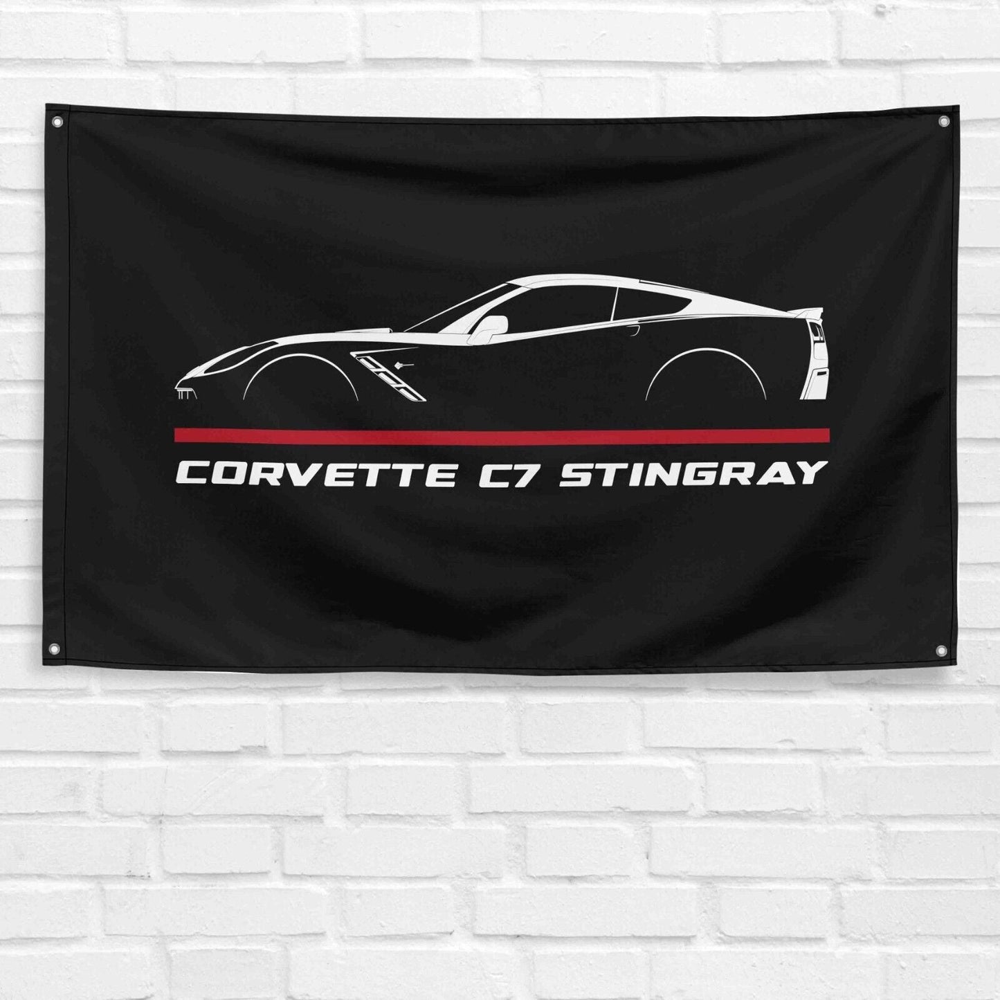 For Corvette C7 Stingray 2013-2019 Car Enthusiast 3x5 ft Flag Grandpa Dad Son Birthday Gift Man Cave Garage Wall Decor Banner