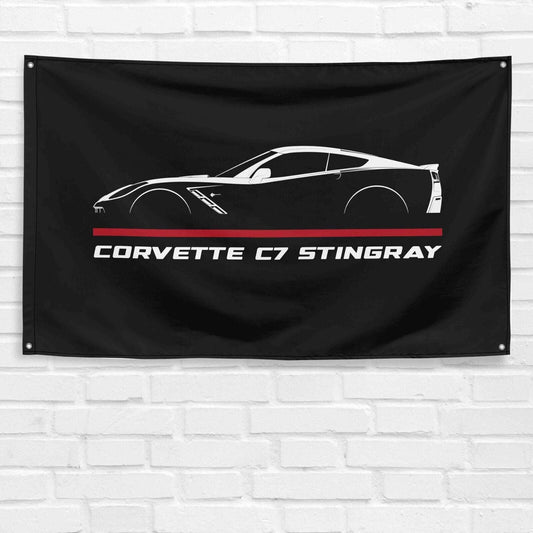 For Corvette C7 Stingray 2013-2019 Car Enthusiast 3x5 ft Flag Grandpa Dad Son Birthday Gift Man Cave Garage Wall Decor Banner