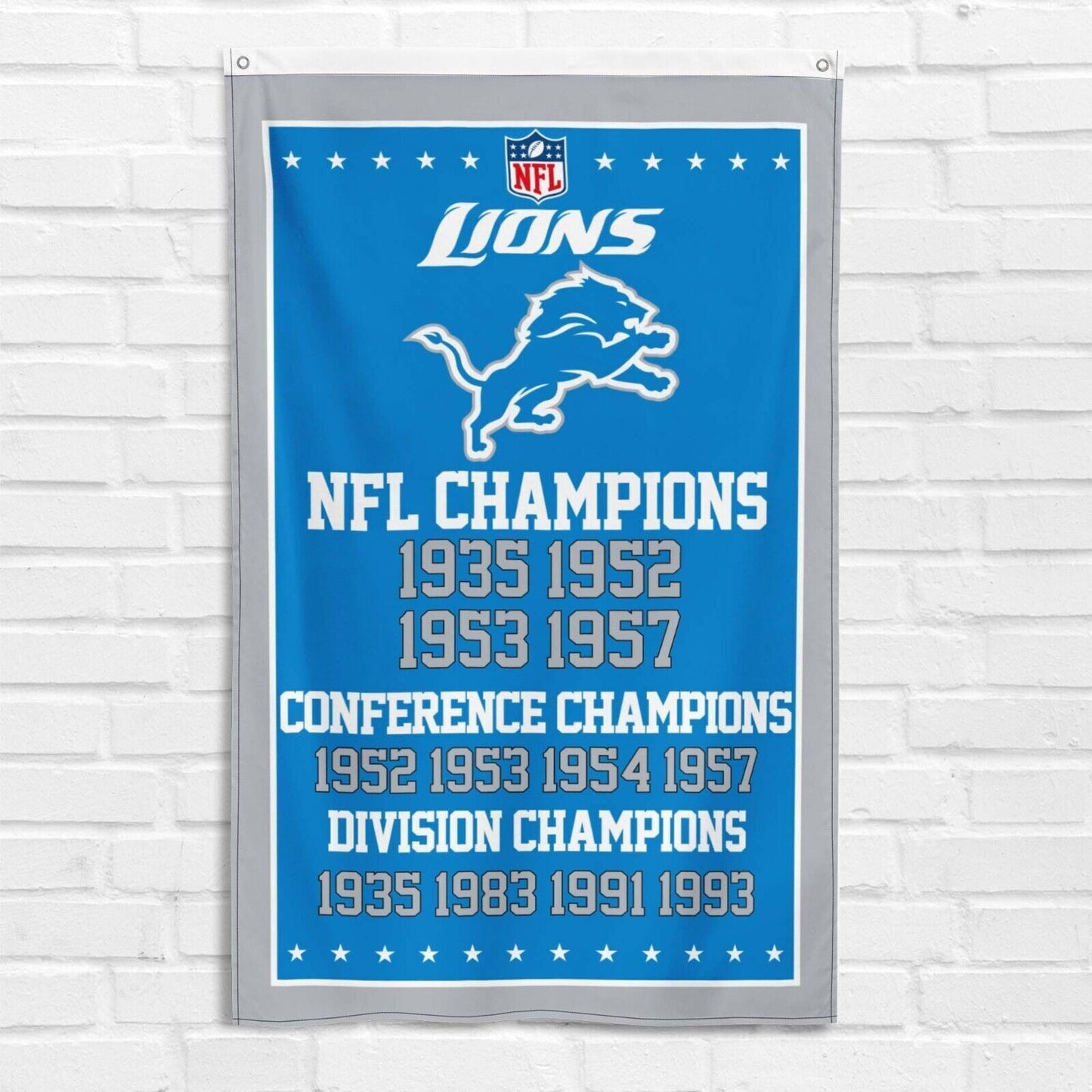 For Detroit Lions 3x5 ft Banner NFL Conference Division Champions Flag