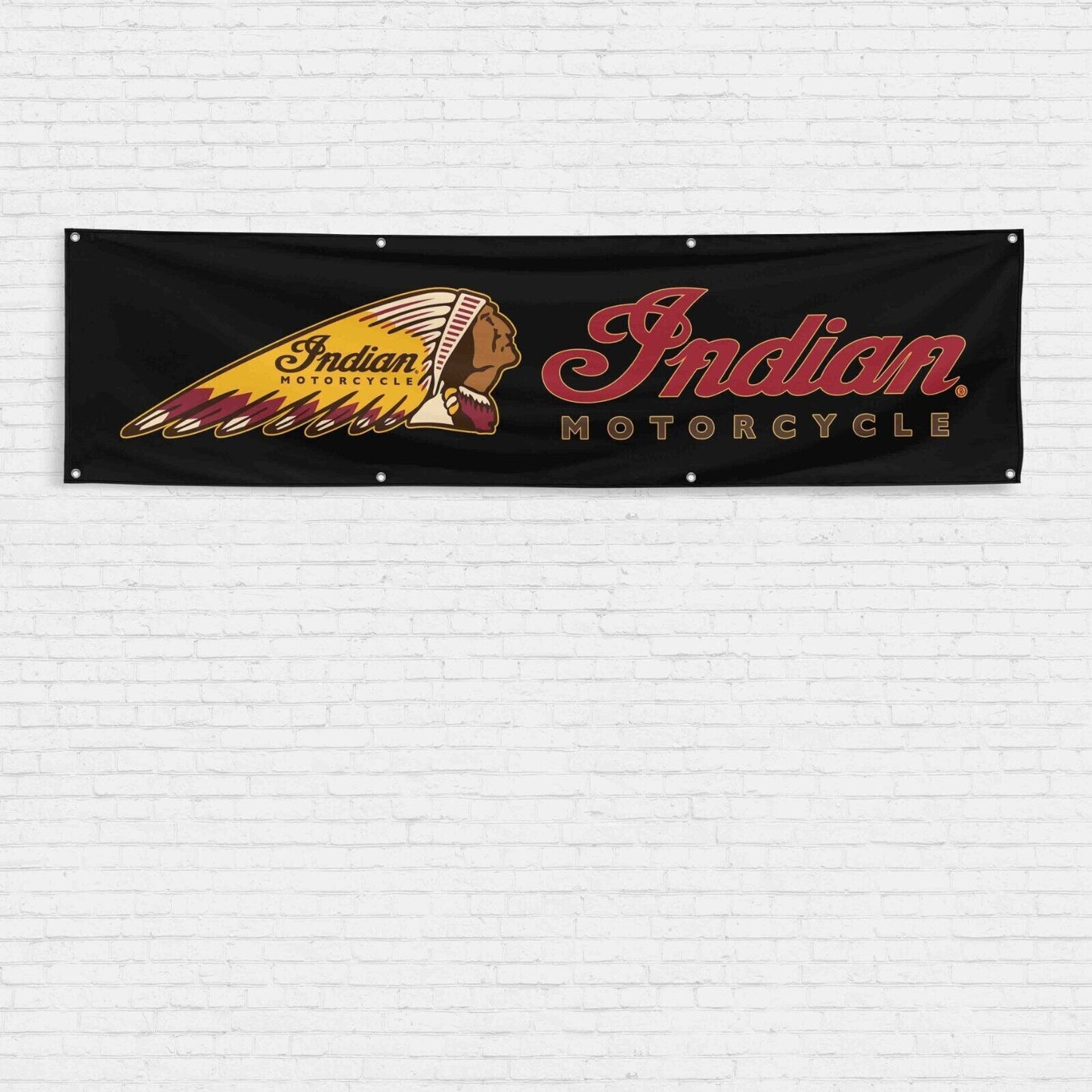 For Indian Motorcycle Enthusiast 2x8 ft Flag Racing Show Garage Wall Banner