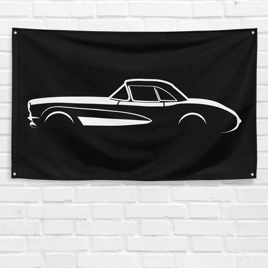 For Corvette C1 Car Enthusiast 3x5 ft Flag Grandpa Dad Son Birthday Gift Man Cave Garage Wall Decor Banner