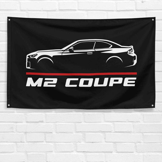 For M2 Coupe 2023 Car Enthusiast 3x5 ft Flag Grandpa Dad Son Birthday Gift Man Cave Garage Wall Decor Banner