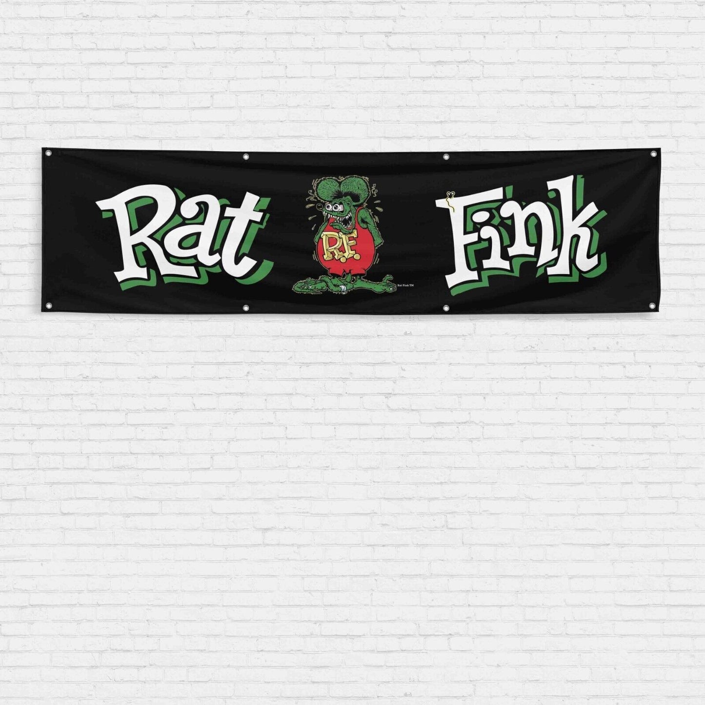 For Rat Fink Fans 2x8ft Flag Matco Cloth Hot Rod Ford Chevy Mustang Mopar Banner