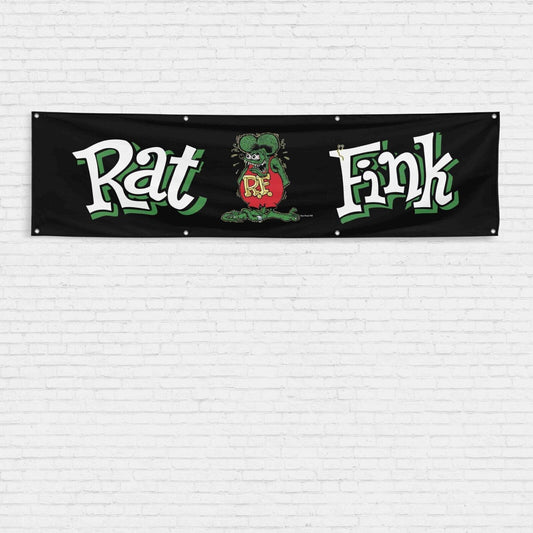 For Rat Fink Fans 2x8ft Flag Matco Cloth Hot Rod Ford Chevy Mustang Mopar Banner