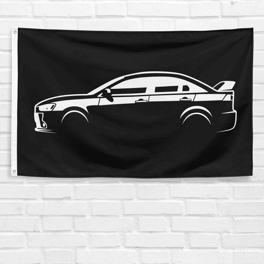 For Lancer EVO X 2008 Car Enthusiast 3x5 ft Flag Grandpa Dad Son Birthday Gift Man Cave Garage Wall Decor Banner