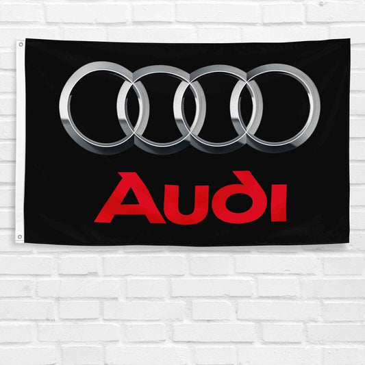 For Audi Car Enthusiasts 3x5 ft Flag Racing Show Garage Wall Decor Banner