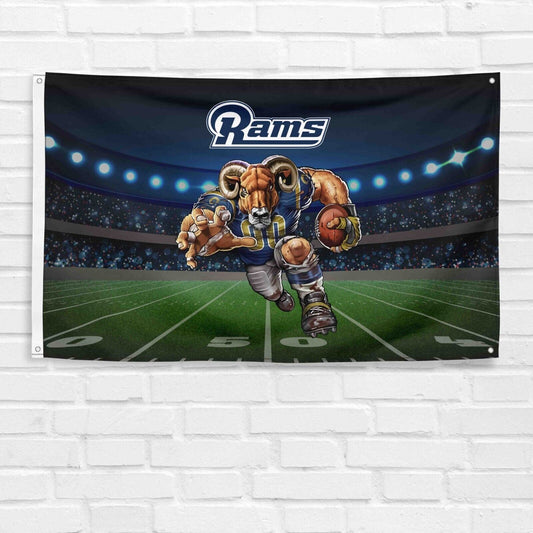 For Los Angeles Rams Football Fans 3x5 ft Mascot Flag NFL Gift Banner